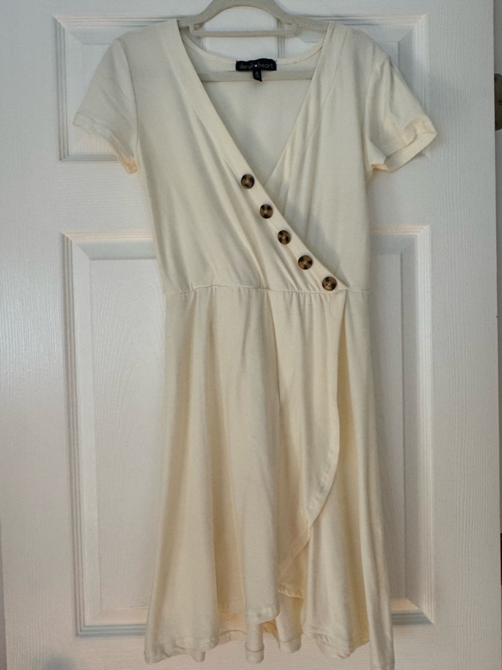 Derek Heart Cream Wrap Bodice Top